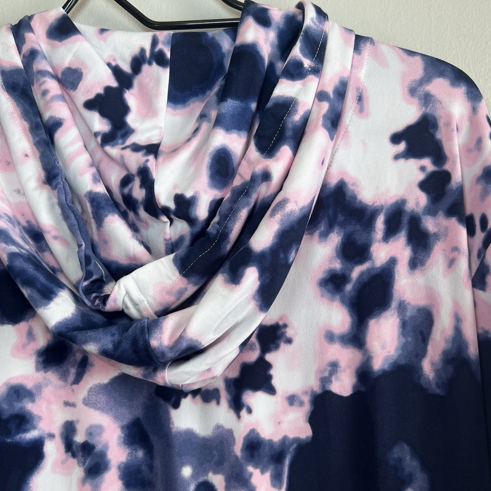 Betsey Johnson Women’s Tie Dye Hooded Lounge Dress Cover Up Size S - Picture 8 of 13